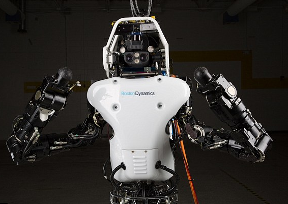 谷歌機(jī)器人林中跑步 摔倒自己爬起來